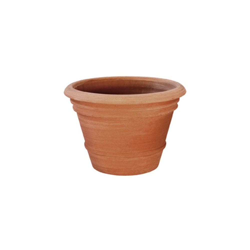 Smooth wheel-thrown terracotta vase